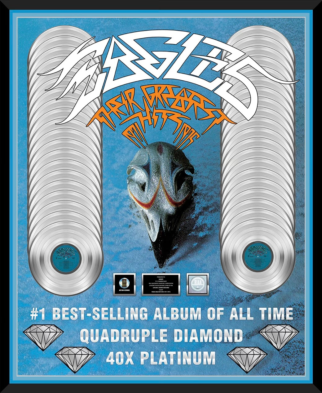 Eagles RIAA Quadruple Diamond Plaque